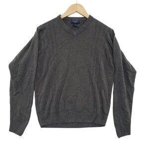 Dockers Gray V Neck Pullover Sweater Size M Casual Layering Cottagecore‎ Preppy